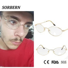 Женские Овальные очки с золотой оправой, мужские Оптические Оправы из нержавеющей стали, очки с полной оправой, очки, очки oculos de grau feminino