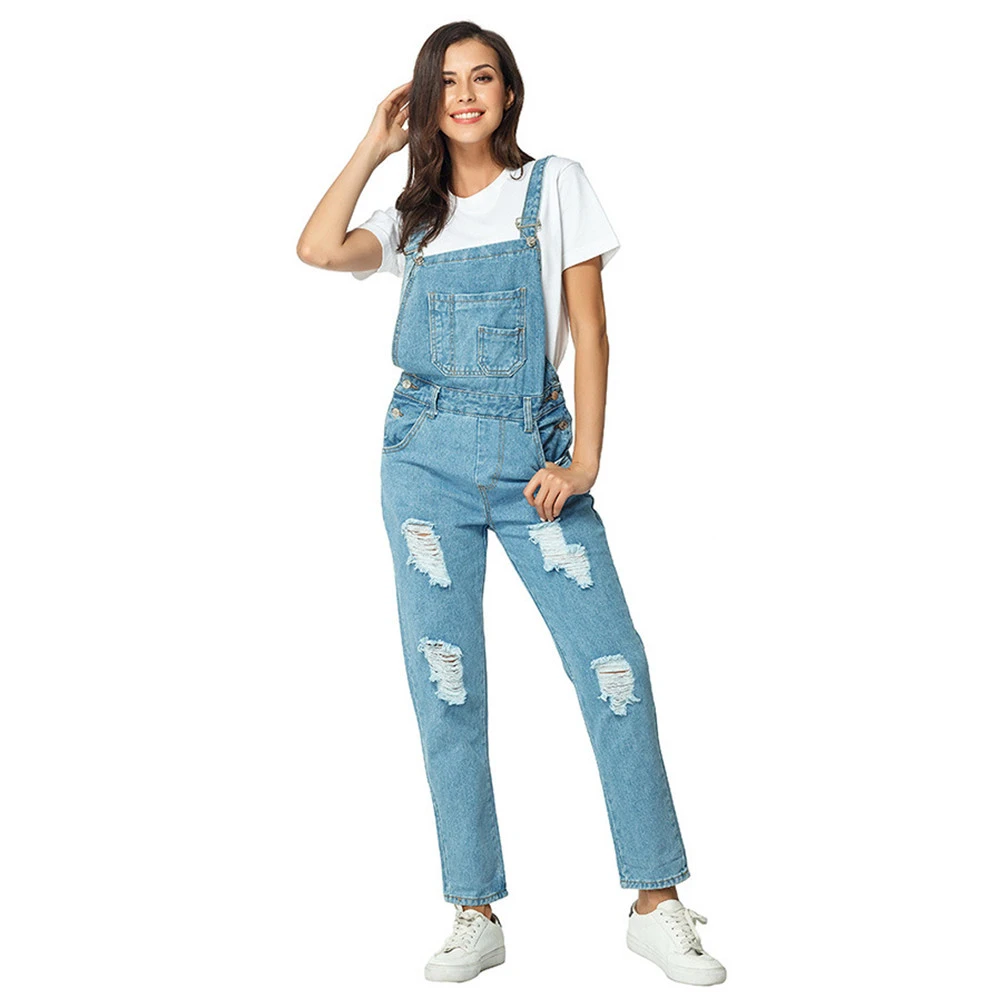 fitted jean overalls