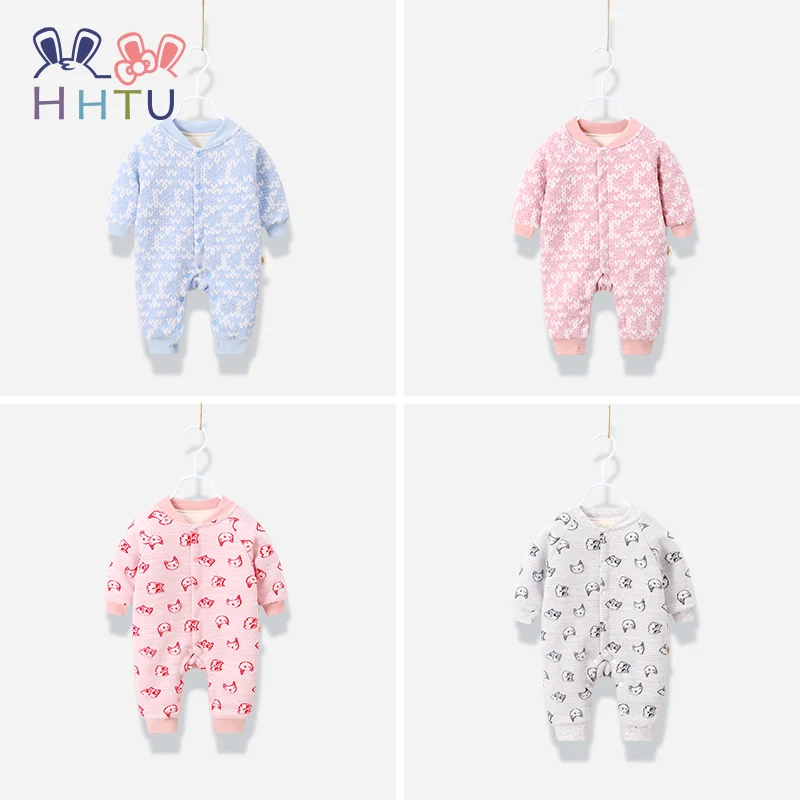  HHTU Baby Quilted Cotton Rompers Kid Boys Girls Warm Clothes Infant Jumpsuits Newborn Autumn Winter