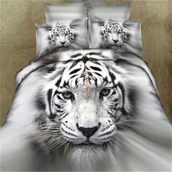 

New 3D Tiger Bedding Set Double King Duvet Cover with Pillow Case