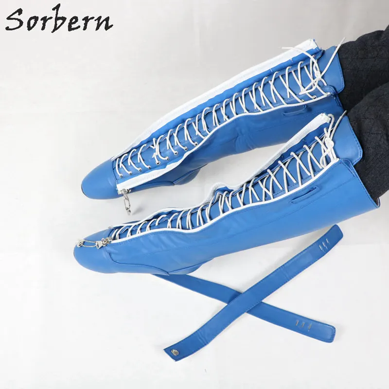 Sorbern/Женские Балетные сапоги на шпильке; размера плюс; женские вечерние сапоги на шнуровке; реальное изображение; цвет на заказ; Botines Mujer Bottes