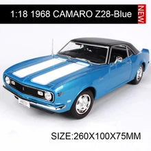 1:18 литая под давлением машина 1968 Chevy CAMARO Z28 Muscle Cars 1:18 металлический автомобиль коллекционные модели игрушек для подарка