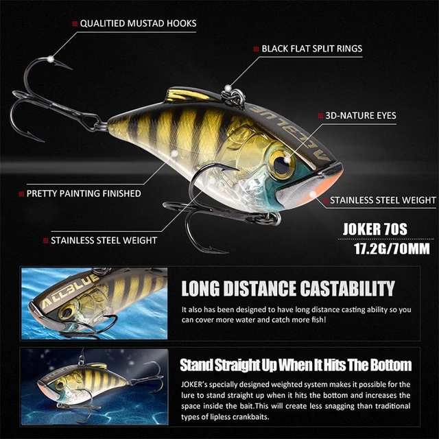 Allblue Joker 70s Sinking Fishing Lure Lipless Crankbaits Hard Artificial  Vib Vibration Bait All Depth Winter Ice Fishing Tackle - Fishing Lures -  AliExpress