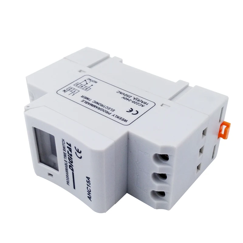 Таймер AHC15A AC220V DC12V/24 V светодиодный цифровой реле времени переключатель еженедельная Мощность Программируемый реле времени управление