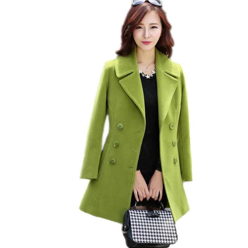 European Winter Fashion Women Jackets Female Blends Autumn Woolen Warm Overcoat Solid Casual Wool Coat Overized Clothing YXL32 | Женская