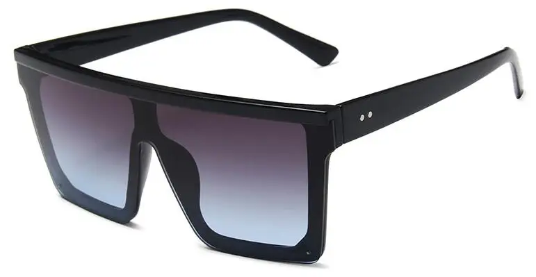 Сексуальные роскошные брендовые Черные Квадратные Солнцезащитные очки для женщин и мужчин, винтажные дизайнерские прозрачные пластиковые солнцезащитные очки с плоским верхом - Цвет линз: C3 black gray