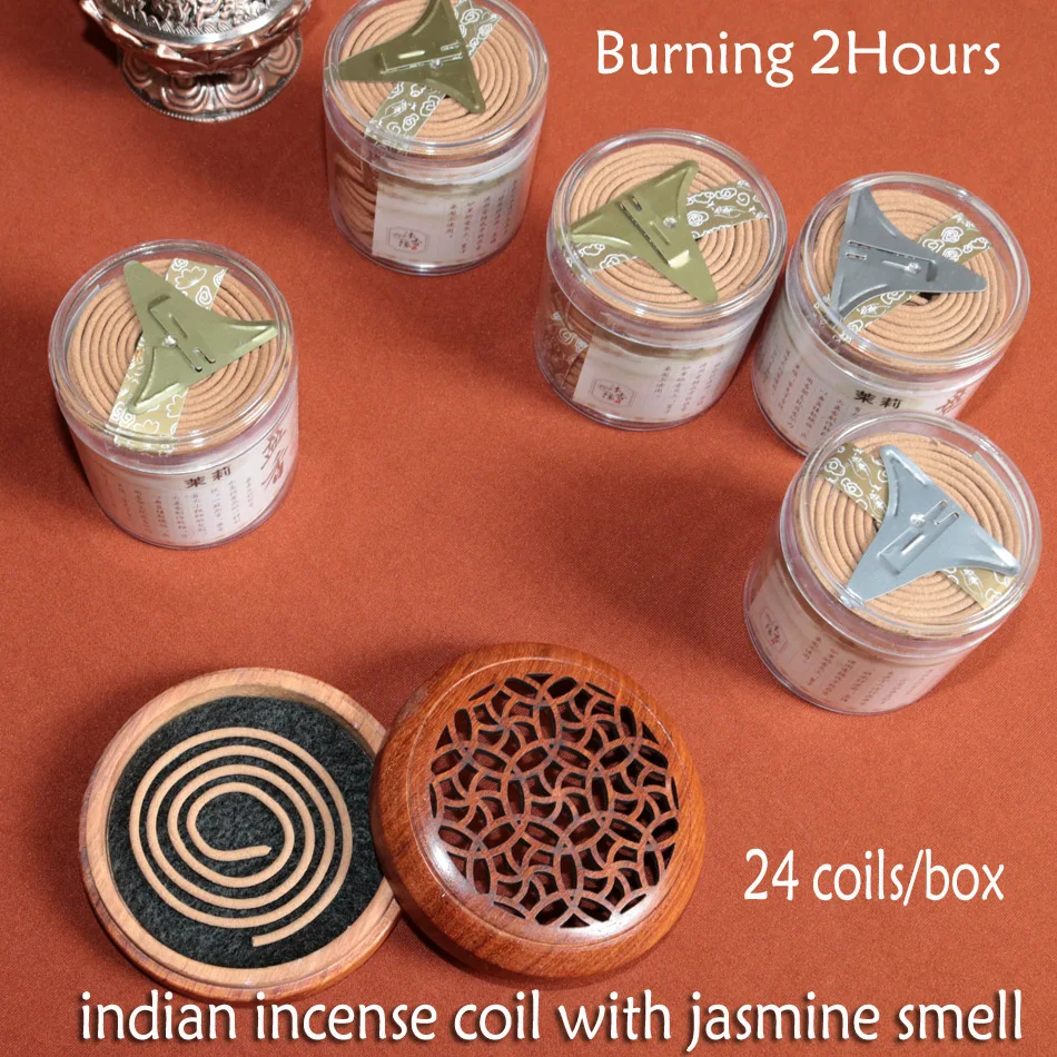 wholesale sandalwood of indian incense coils with jasmine smell burning