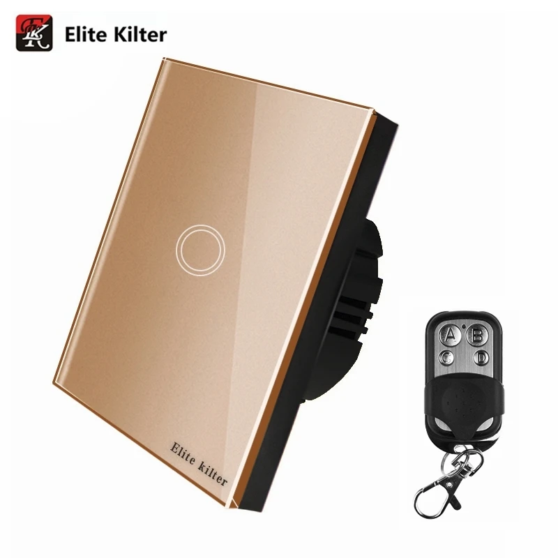 

Elite Kilter EU/UK Standard 86MM*86MM Switch Smart Home 1 Gang 1 Way Wall Light Led Touch Switch With Remote Control
