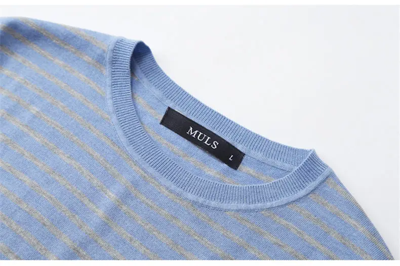 4Color Autumn Sweater Shirt Men Crew O Neck Male Sweater Pullovers Striped Pocket Pattern 2018 Spring Winter Knitwear Brand Muls-07