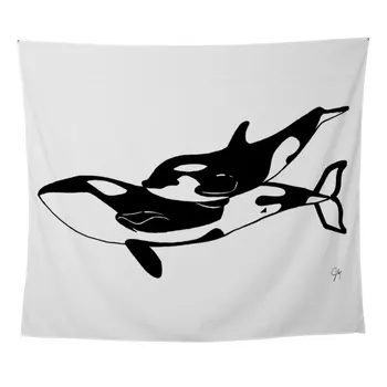

Whales Wall Tapestry Sandy Beach Picnic Throw Rug Blanket Camping Tent Travel Sleeping Pad