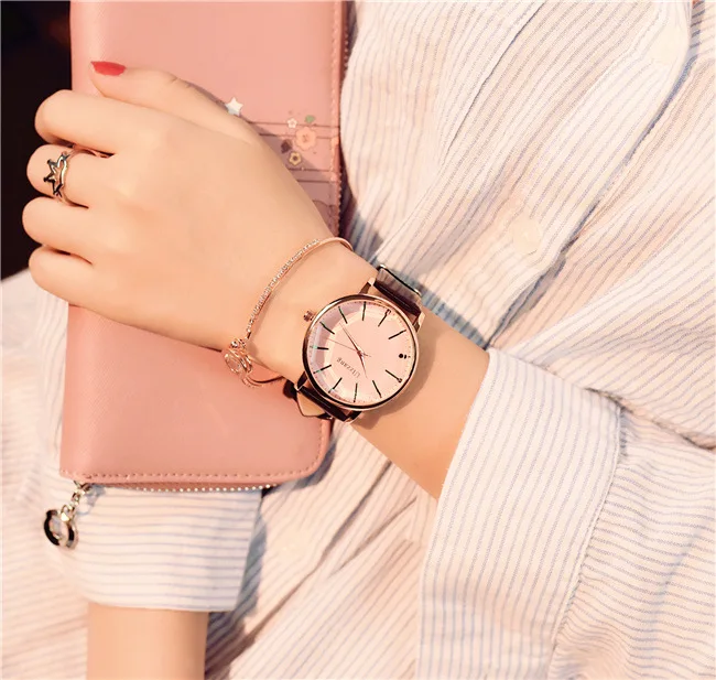 Ulzzang классические белые черные женские кожаные часы Простой Большой Циферблат Женские кварцевые наручные часы повседневные женские часы Relogio Feminino
