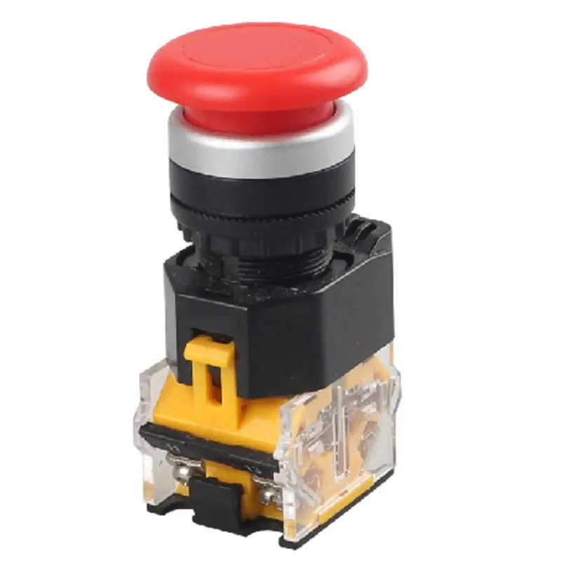 LAY38 11M Mushroom Head Self resetting Momentary Red/Green Push Button