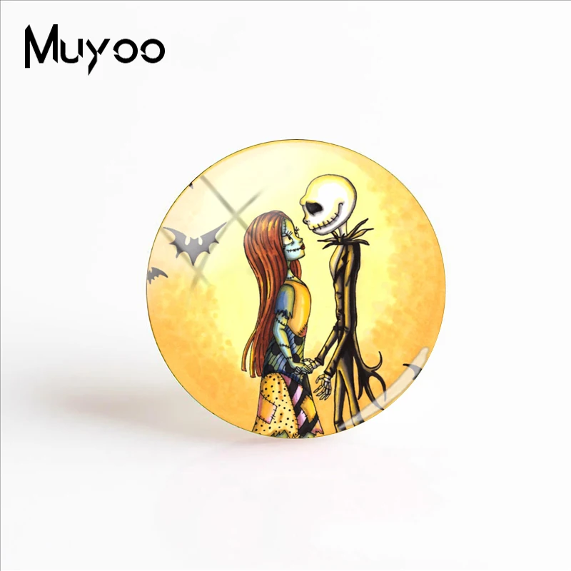 

2018 New Nightmare Before Christmas Handmade Photo Cabochons Dome Jack And Sally Fashion Handcraft Jewelry