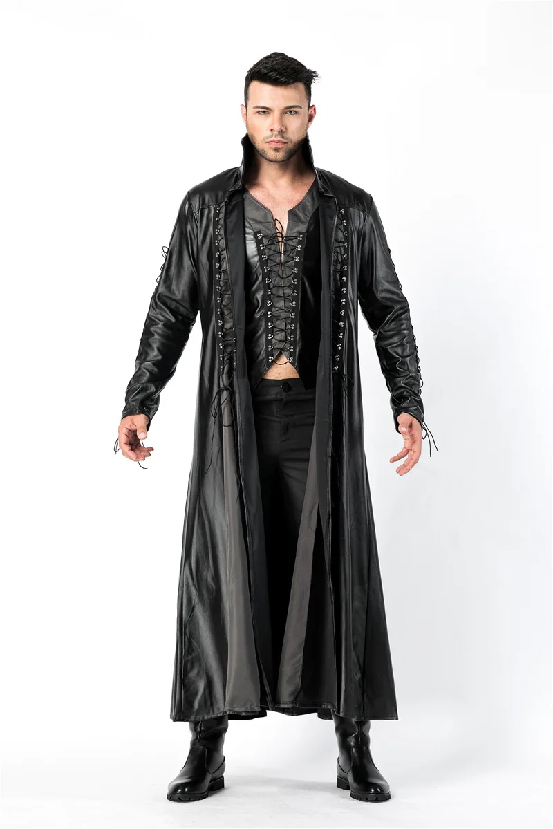 Adult Cool Vampire Costume Men Count Dracula Halloween Fancy Dress Outfit 