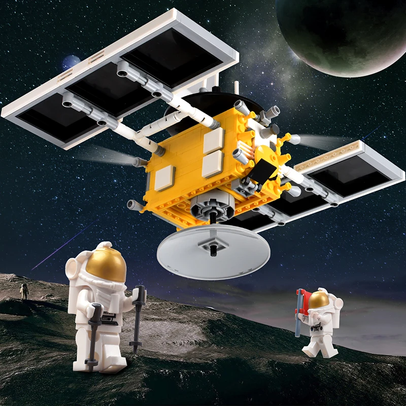 

335pcs Space Satellite Action Astronaut Figure Building Block Toys Compatible Legoed Technic Star Wars Educational Toy For Kids