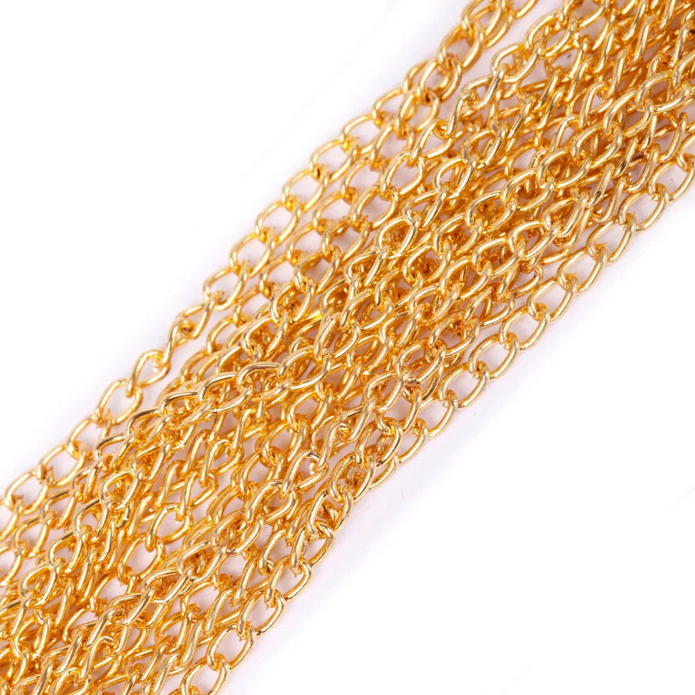 

5m/lot Gold Plated Link Cable Chain Findings for Jewelry Making Wholesale 3x2mm