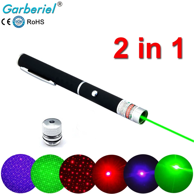 Garberiel Мощная Лазерная Указка 2in1 Puntero Лазер 5 МВт Caneta Верде Lazer-Верде Зеленый