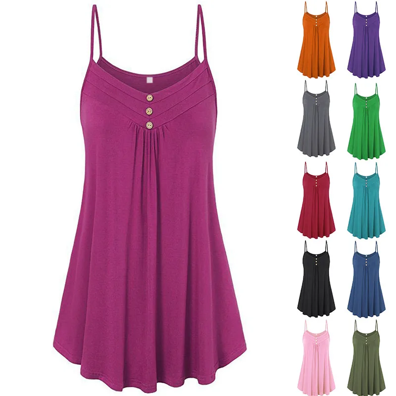 Мода дамы простой жилет Топ Спагетти ремень Cami Tank Strappy Camisole Топы
