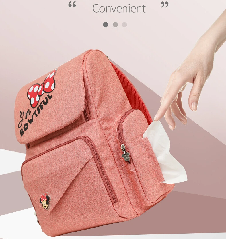 2019 Новый disney мягкий подгузник сумка Микки Маус сумка USB Отопление Мама Детские Сумки Сумочка для беременных путешествия рюкзак для ухода за