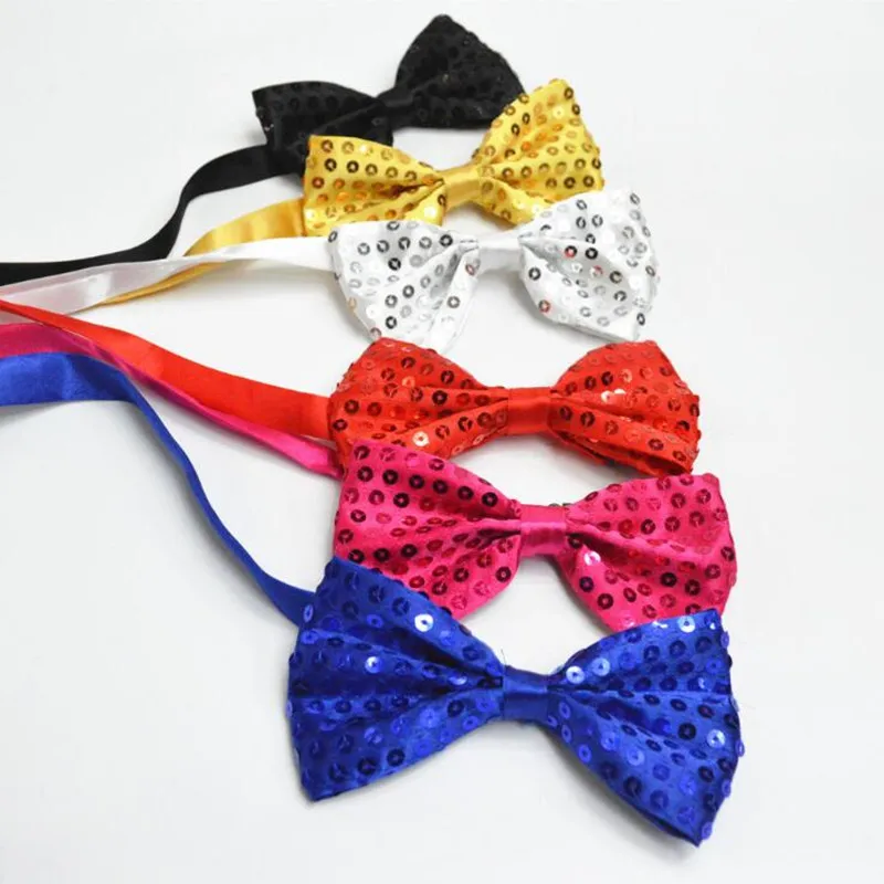 

Sequin Bow Tie Neckwear Adjustable Unisex Bow Tie For Kids Adults Fancy Dress Costume Props Dance Party Halloween Christmas