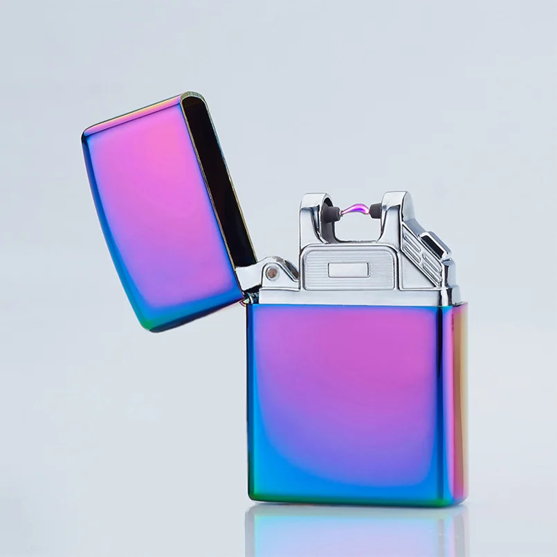 

2019 Metal USB Rechargeable Flameless Electric Arc Windproof Cigar Cigarette Lighter Male Gift Creative lighters Arc Lighters