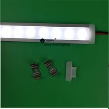 5 шт./лот 0,5 м/катушка 12V 6ВТ встроенных канала алюминиевый профиль с 5050 светодиодные полосы, молочно-прозрачный светодиодный Встроенный бар светильник