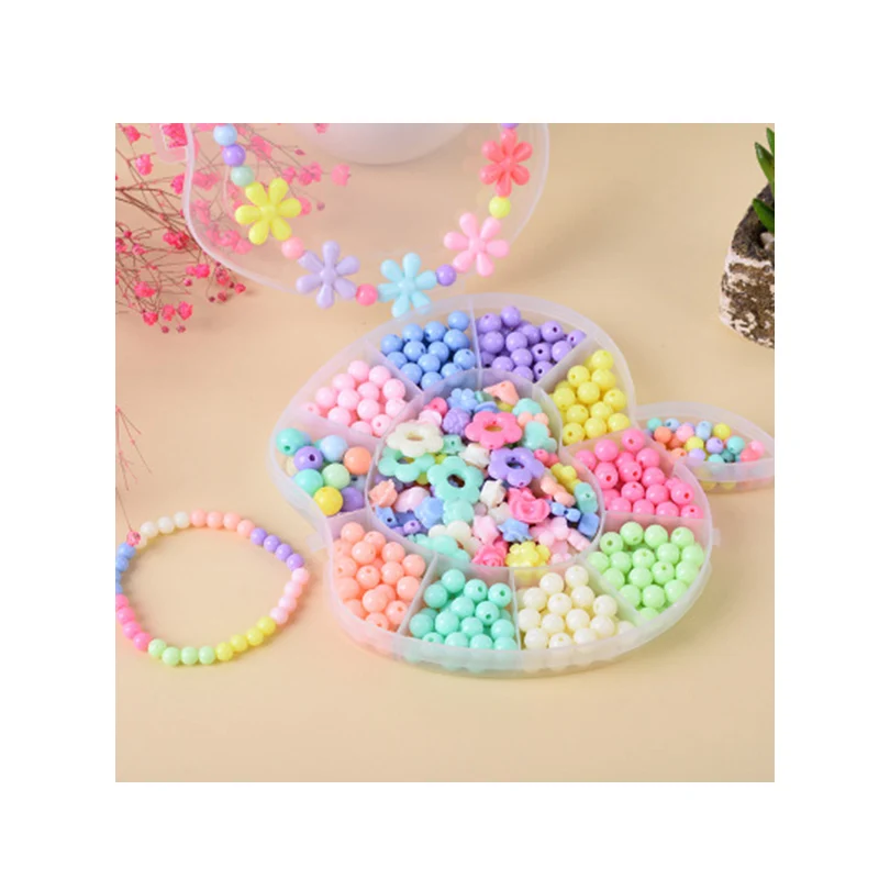 

FUNIQUE 1 Box Beads Findings For Jewelry DIY Children Girl Toy Multi Pattern Acrylic Beads With Fruit Shaped Box Beads For DIY