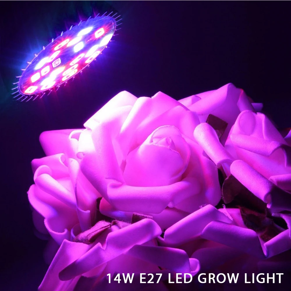 Спектральная фитопанель лампы E27 14 Вт для гидропоники и небольших растений высокое качество светодио дный светать полный спектр