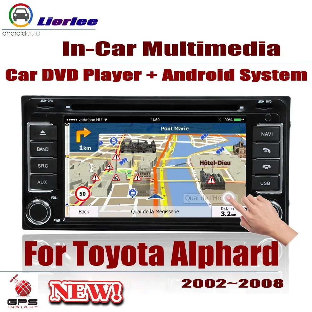 Для Toyota Alphard(AH10) 2002~ 2008 автомобильный Android плеер DVD gps навигационная система HD экран Радио Стерео интегрированный мультимедиа