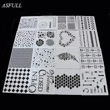 Asfull трафарет Элегантные цветы помадка торт формочка, Инструменты для декорирования подарок для кухни силиконовые mold13* 13 см 16 шт