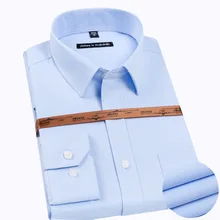 Мужская Стандартная посадка с длинным рукавом, однотонное базовое платье, нашивка для рубашки с одним карманом, Высококачественная официальная белая Рабочая офисная рубашка