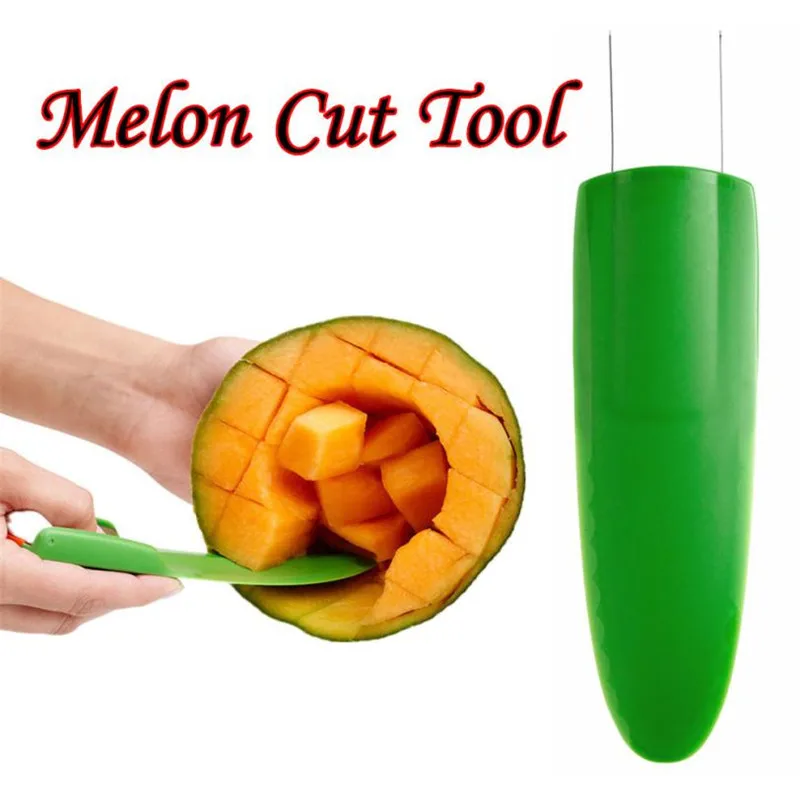2 In 1 Water Melon Cutter Scoop Summer Hami Melon Eating Spoon Plastic