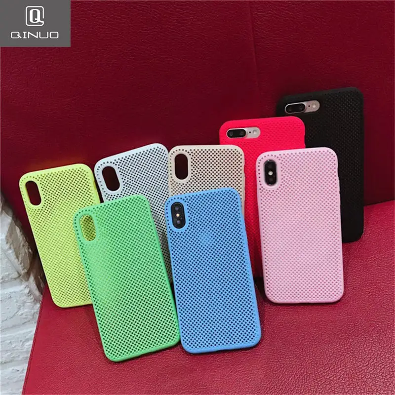 

QINUO Breathable Cases For iPhone X 7 8 6s 6 Plus Colorful Summer Heat Dissipation Phone Case For iPhone XR XS Max 8 Plus Cover