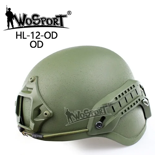 

WoSporT Free shipping Tactical Emerson ACH MICH 2000 Military Helmet with NVG Mount and Side Rail for CS Combat Helmet