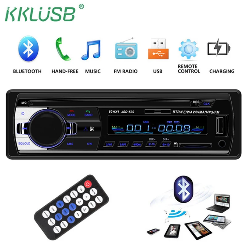 Автомагнитола 1 din автомагнитола стерео bluetooth usb аудио mp3 рекордер sd aux вход oto teypleri