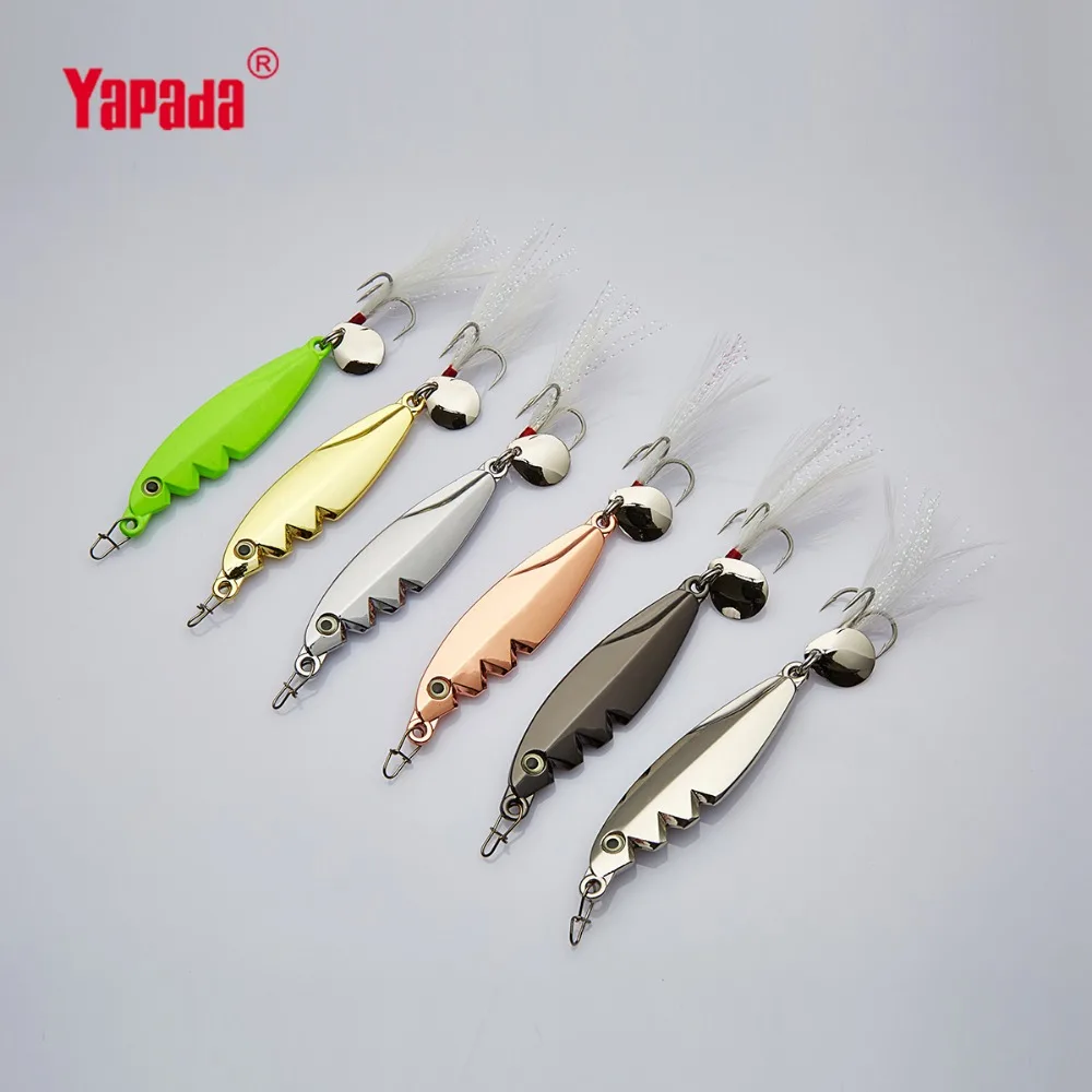 YAPADA приманка для джиггинга 516 10 г/15 г/20 г/25 г тройной крючок + перо пайетки 55 мм/65