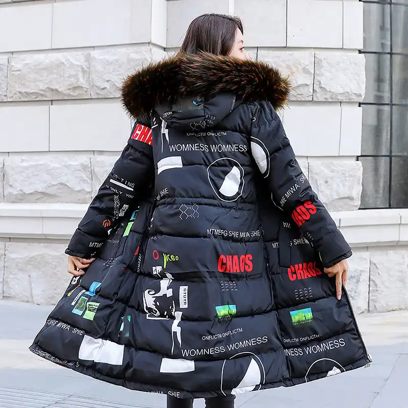 2019 Full Long Down Jacket Woman Heavy Hair Winter Jacket Coat