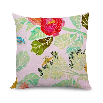 

Wholesale 18x18 inch Butterfly and Flower Print Throw Pillow Covers Sofa Cushion Cover Pillow Cases for Gift