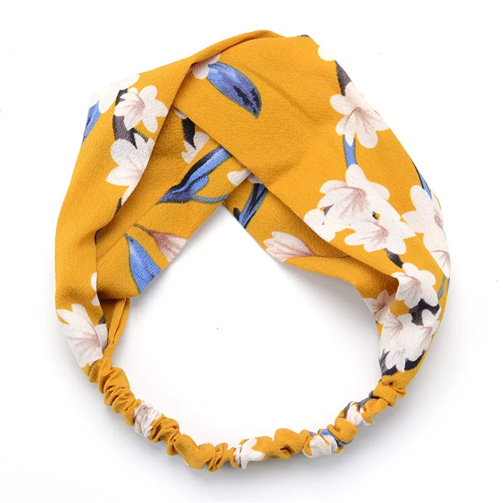 

2018 Korean Style Popular Women Girl Twisted Knotted Head Wrap Floral Turban Elastic Head Hoop Striped Summer Hair Accessories