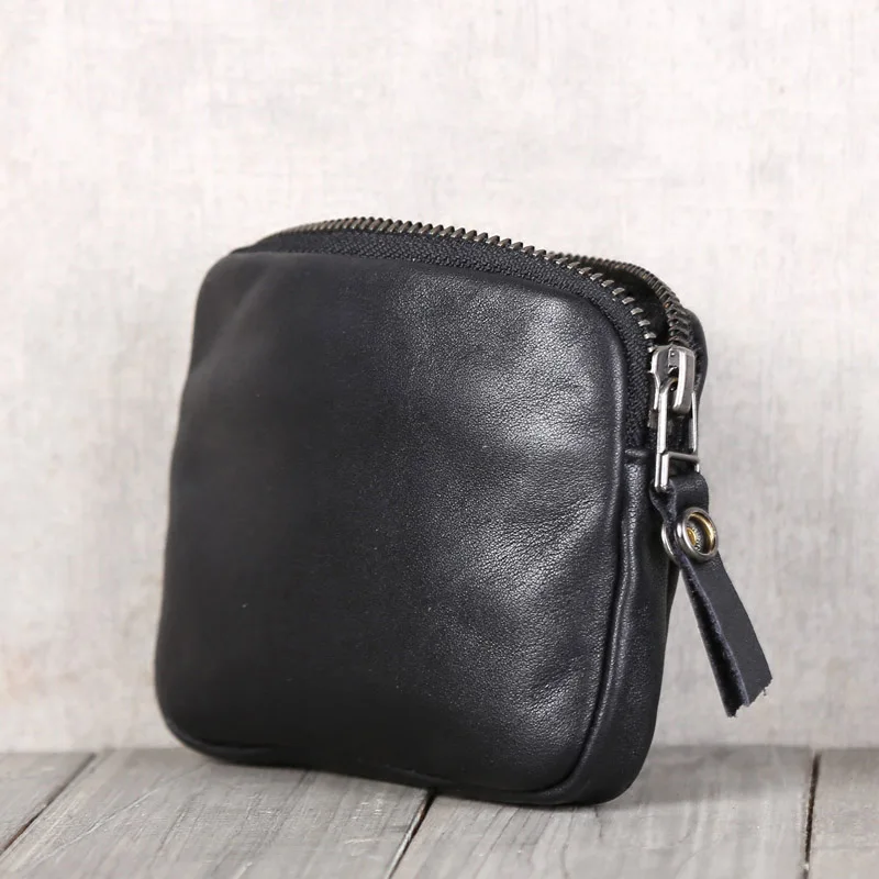 AETOO мужской короткий кожаный бумажник из воловьей кожи, сумка для монет, дамская сумка