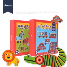 Mideer дети 6-in-A-box большая бумага головоломки игрушки машинка-головоломка животных игры Детские игрушки для младенцев развивающие игрушки 2 года
