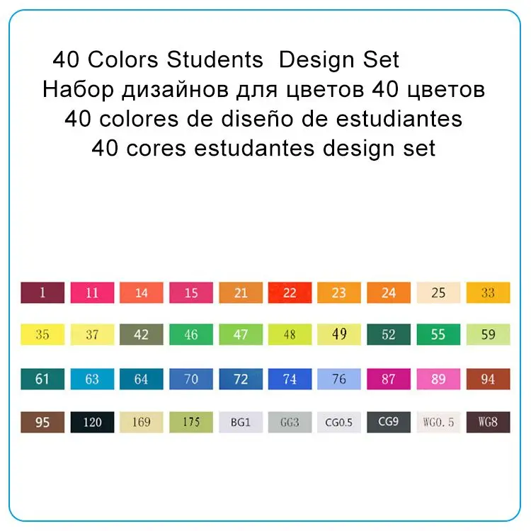 TOUCHNEW 30/40/60/80 Цвета маркер для рисования на спиртовой основе Маркеры Набор ручек для рисования манга двойной головой художественный эскиз маркер ручки для дизайна - Цвет: 40 Colors Students