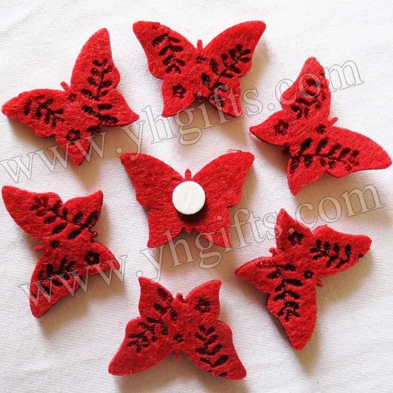 100PCS LOT Butterfly fabric stickers Felt stickers Classic toys Scrapbooking kit Kindergarten crafts Kids toys 1
