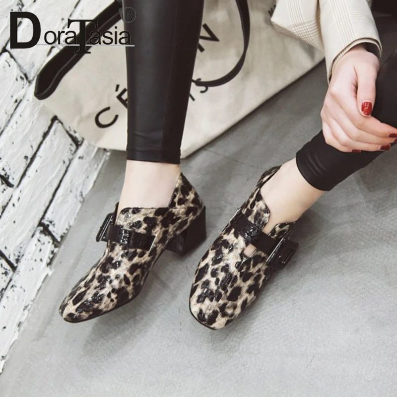

DoraTasia 2019 Big Size 33-43 Dropship Buckle Mixed Colors Lady Pumps Shoes Women Fashion Med Heels Spring Shoes Woman Footwear