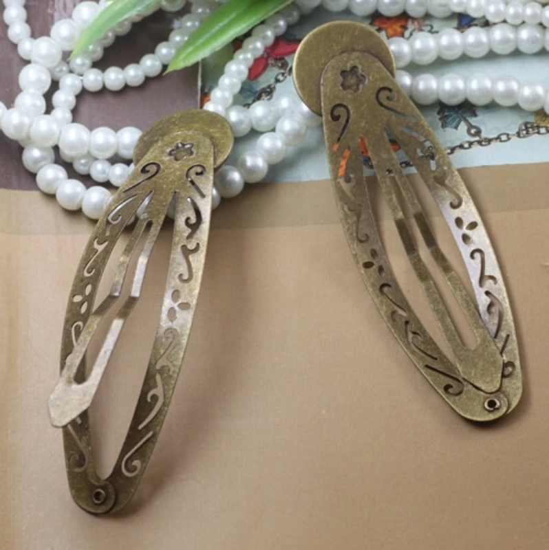 10pcs/lot Antique Bronze Hair Snap Clips Hairgrips Hairclip Barrettes