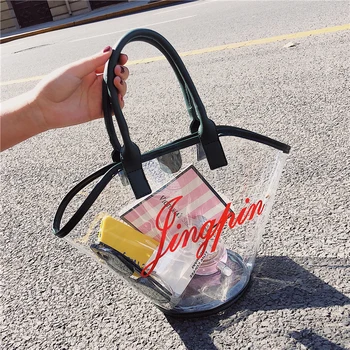 

Bag for women Transparent bag handbags new 2020 spring and summer wild handbag fashion Korean version of the large-capacity sing
