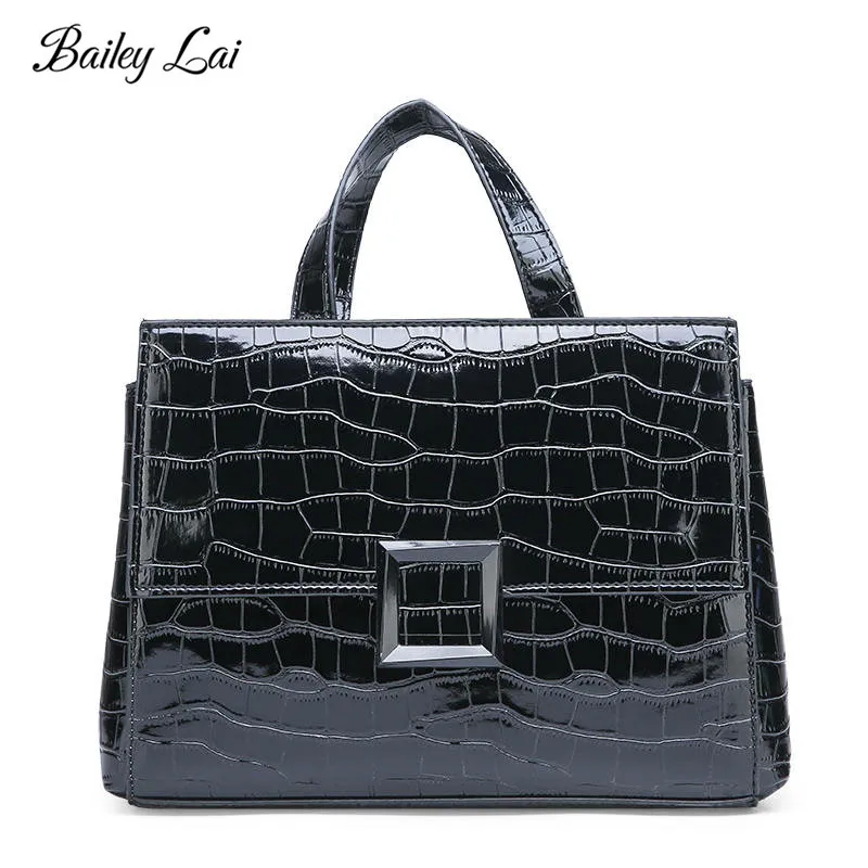 

BAILEY LAI Women Shoulder Bag Fashion Women Handbags Crocodile pattern Large Capacity Tote Bag Pu Leather women Messenger bags