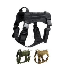 Тактическое обслуживание собаки жилет модульное облегченное разгрузочное снаряжение из нейлона военный тренировочный питомец регулируемый поводок с ручкой