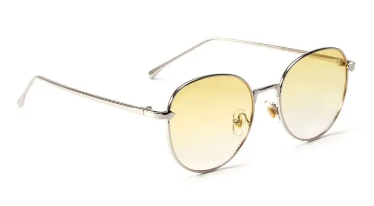 CCSPACE Металлические овальные женские очки, оправа для женщин, круглые брендовые дизайнерские оптические очки, модные очки 45152 - Цвет оправы: C1 silver yellow
