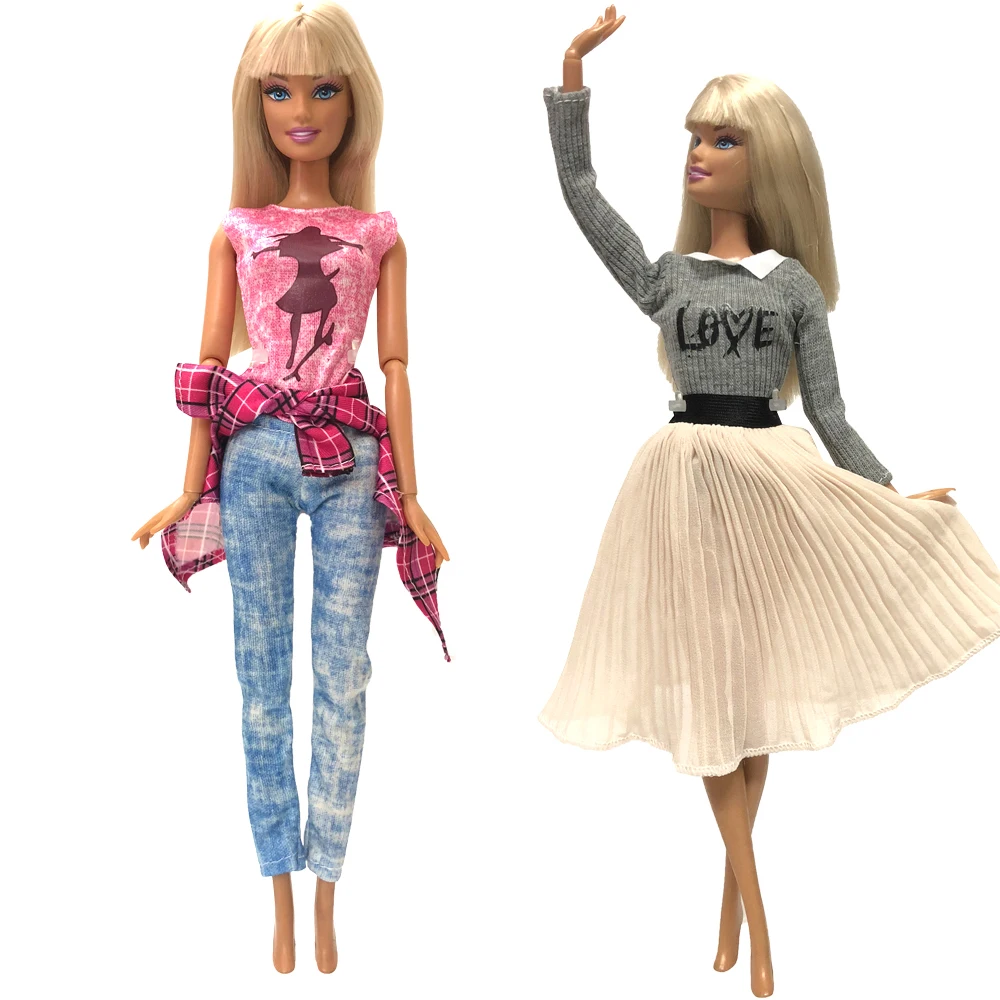 NK/комплект из двух предметов; многогрупповое платье для куклы; Модная стильная юбка; яркие наряды для куклы Барби; аксессуары; лучший подарок; JJ